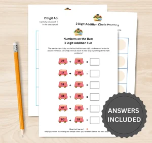 2 Digit Addition Worksheets