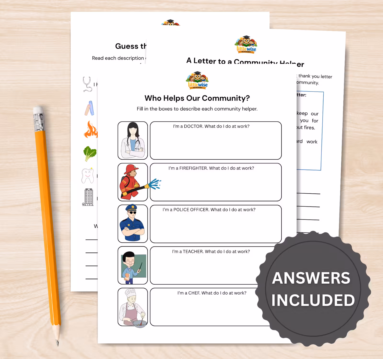 Community Helpers Worksheets