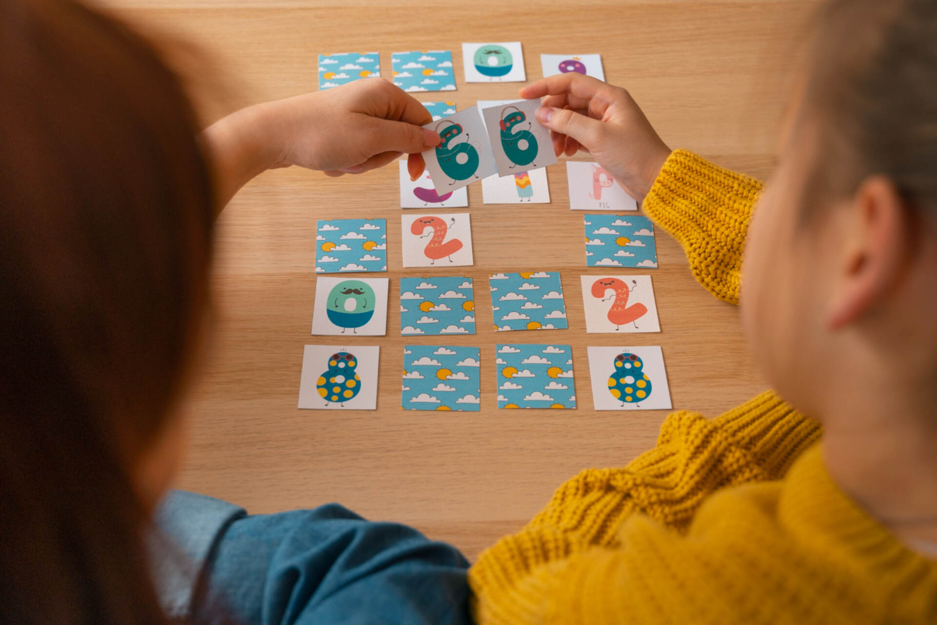 girl playing number game