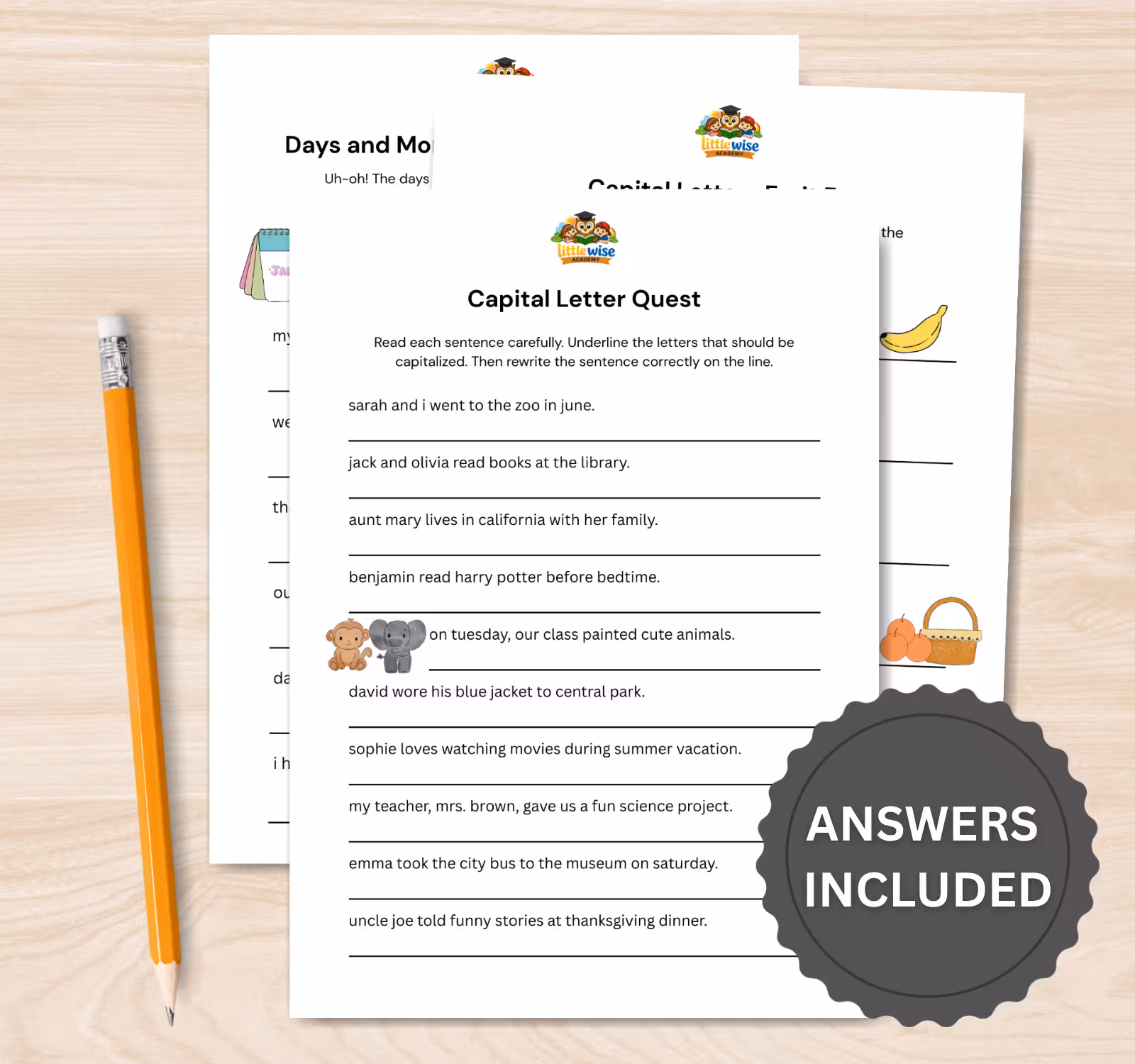 Capitalization Worksheets