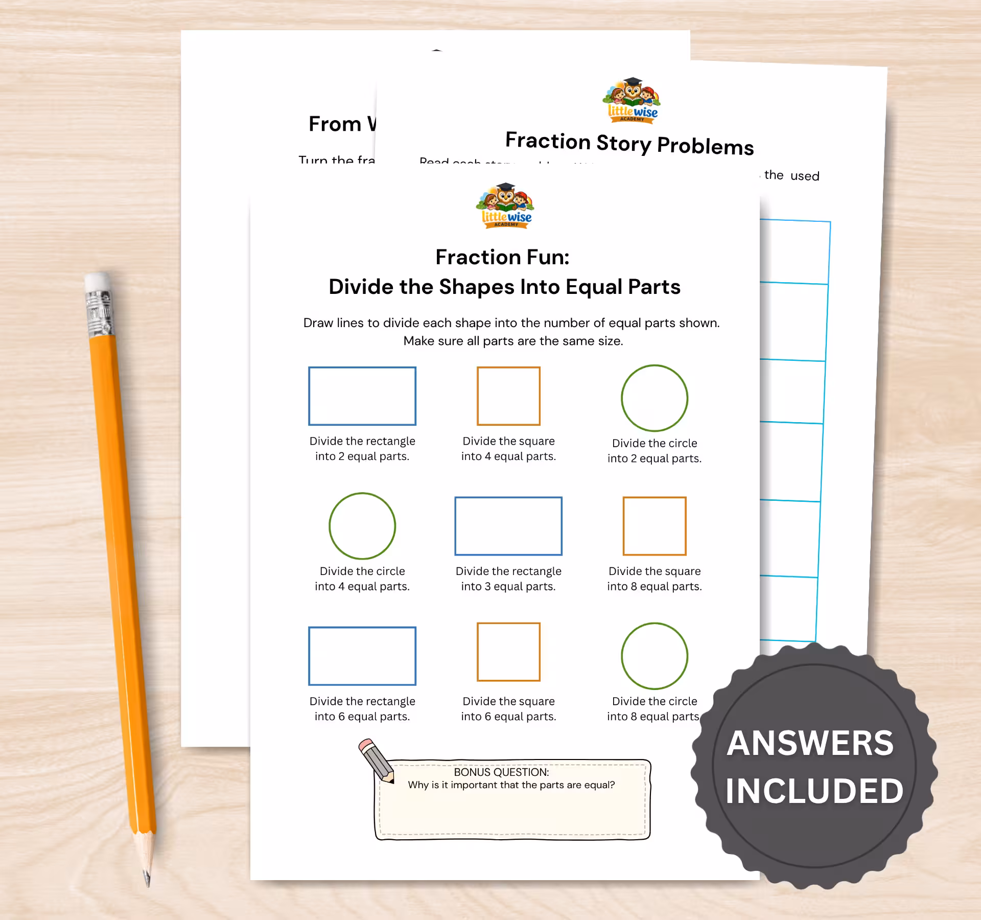 Math Fractions Worksheet
