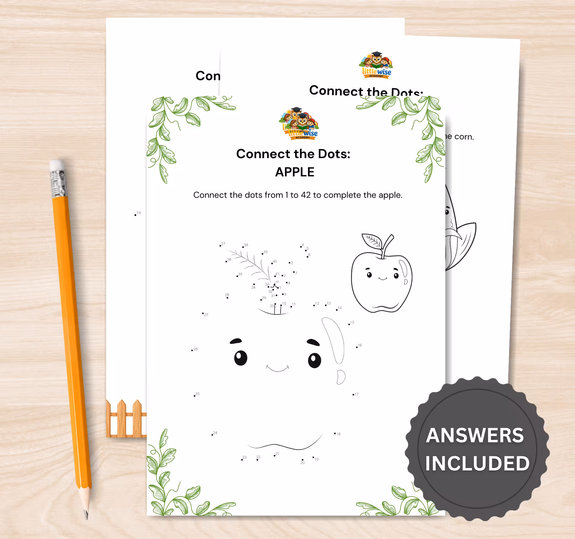 Food Connect the Dots Worksheet